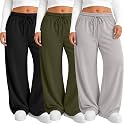 Neer 3 Pack Women's Plus Size Sweatpants Wide Leg Athletic Pants