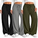 Neer 3 Pack Women's Plus Size Sweatpants Wide Leg Athletic Pants