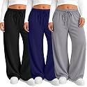 Neer 3 Pack Women's Plus Size Sweatpants Wide Leg Athletic Pants