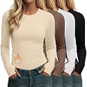 Neer 4 Pack Women's Thermal Fleece Lined Shirts Warm Base Layer