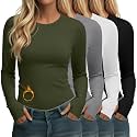 Neer 4 Pack Women's Thermal Fleece Lined Shirts Warm Base Layer