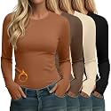 Neer 4 Pack Women's Thermal Fleece Lined Shirts Warm Base Layer