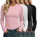 Neer 4 Pack Women's Thermal Fleece Lined Shirts Warm Base Layer