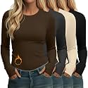 Neer 4 Pack Women's Thermal Fleece Lined Shirts Warm Base Layer