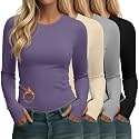 Neer 4 Pack Women's Thermal Fleece Lined Shirts Warm Base Layer