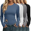 Neer 4 Pack Women's Thermal Fleece Lined Shirts Warm Base Layer