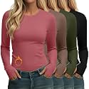 Neer 4 Pack Women's Thermal Fleece Lined Shirts Warm Base Layer
