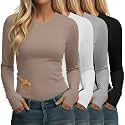 Neer 4 Pack Women's Thermal Fleece Lined Shirts Warm Base Layer