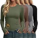 Neer 4 Pack Women's Thermal Fleece Lined Shirts Warm Base Layer