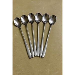 neerak soda spoon mixing stirring spoon ice tea coffee long ice cream for tall glasses bournvita spoon cocktail bar long colored handle spoonpack of 6 20cm red white