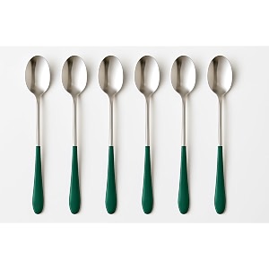 neerak soda spoon mixing stirring spoon ice tea coffee long ice cream for tall glasses bournvita spoon cocktail bar long colored handle spoonpack of 6 20cm green