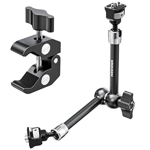 neewer 1134 articulating magic arm clamp mount with super clamp camera monitor mount with 1434 3834 arri locating pins amp holes for dslr action camera video light compatible with smallrig cage st16c