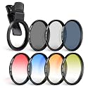 NEEWER 52mm Lens Filter Kit with Phone Lens Clip, CPL, ND32, 6 Point Star Filter, Graduated Filters (4 Colors), Compatible with iPhone 14 Pro Max 13 12 11 &amp; Canon Nikon Sony Cameras