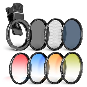 neewer 58mm lens filter kit with clip cpl  nd32  starlight  4 graduated colors compatible with iphone 17 16 16e 15 14 pro max canon nikon sony camera