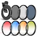 NEEWER 77mm Lens Filter Kit with Phone Lens Clip, CPL + ND32 + Star + 4 Graduated Color Filter Compatible with iPhone 17 16 16e 15 14 Pro Max Canon Nikon Sony Camera