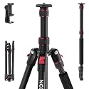 NEEWER Basics TP15 Camera Tripod Monopod, 68" Metal Heavy Duty Portable Travel DSLR Cell Phone Stand with Cellphone Holder Mount Compatible with iPhone Filming Video Recording, Ball Head Not Included