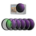 NEEWER CPL + ND Filter Set Compatible with DJI Osmo Action 6 Only, ND8/16/32/64/1000 Adjustable Circular Polarizing Lens Filters, Snap On Multicoated HD Action Camera Photography Accessories, FL-B2