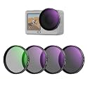 NEEWER CPL + ND Filter Set Compatible with DJI Osmo Action 6 Only, 4 Pack ND8/16/32 Adjustable Circular Polarizing Polarizer Snap On Multicoated HD Action Camera Photography Accessories, FL-B1