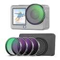 NEEWER CPL ND Filter Set Compatible with DJI Osmo Action 6 Only, Snap On 4 Pack ND8/16/32 Adjustable Circular Polarizing Lens Filters Multicoated Action Camera Photography Accessories with Lens Cap
