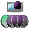 NEEWER Snap On ND Filter Set Compatible with DJI Osmo Action 3/4/5 Pro, 4 Pack ND8+ND16+ND32+CPL Neutral Density Polarizing Action Camera Accessories, Multicoated HD Optical Glass, FL-A76