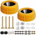 NEEXAN Extra Thick Toilet Wax Ring Kit with Brass Bolts and Caps, 2-Pack