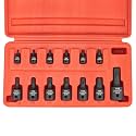 NEIKO 10281B Impact Torx Bit Socket Set, 1/4", 3/8" and 1/2" Drive, 6 Point Star Sockets, Heavy Duty Impact Grade Cr-Mo, T10 to T60 High Impact, Professional Grade Auto &amp; Motorcycle Mechanic Socket