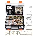 Neiko 50418A Trailer Hitch Pin Clip Set, 202 Pc O-Ring Locking Trailer Pin Clips, Zinc Plated, Steel Square Tractor, Double Line, Linch, PTO and Hairpin Cotter Pins