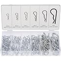 Neiko 50457A Cotter Pin Assortment Kit, 150 Piece Zinc Plated Steel Clips, Small Cotter Pins for Use on Hitch Pin Lock System, Assorted Cotter Pins, Hair Pin Assortment Kit, R Clips