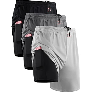 neleus men39s 2 in 1 running shorts with linerdry fit workout shorts with pockets
