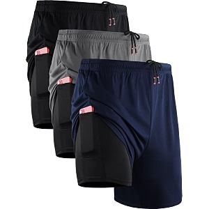 neleus men39s 2 in 1 running shorts with linerdry fit workout shorts with pockets