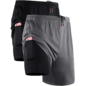neleus men39s 2 in 1 running shorts with linerdry fit workout shorts with pockets
