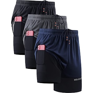 neleus men39s 2 in 1 running shorts with linerdry fit workout shorts with pockets