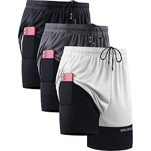 neleus men39s 2 in 1 running shorts with linerdry fit workout shorts with pockets