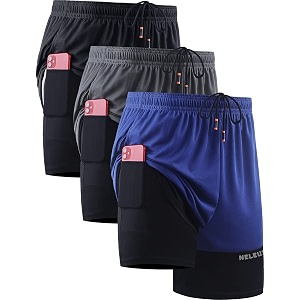 neleus men39s 2 in 1 running shorts with linerdry fit workout shorts with pockets