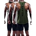 NELEUS Men's 3 Pack Dry Fit Y-Back Muscle Tank Workout Gym Shirt