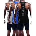 NELEUS Men's 3 Pack Dry Fit Y-Back Muscle Tank Workout Gym Shirt