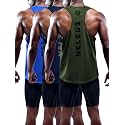 NELEUS Men's 3 Pack Dry Fit Y-Back Muscle Tank Workout Gym Shirt