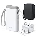 Nelko Label Maker Machine, P21 Label Printer with 3 Tapes &amp; Case, White