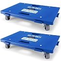Nellyke Furniture Dolly, 2 Pack Dollies with Wheels,16'' X10'' Small Flat Dolly with 500LBS Large Capacity, Furniture Movers with Wheels Heavy Duty, Connectable and Portable, Blue