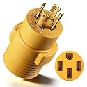 NEMA L14-30P to 14-50R Generator Adapter, 30A 4-Prong Locking Male Plug to 50A RV EV Female Connector, Heavy Duty ETL Listed Power Cord Adapter for Portable Generator, RV Camper, Tesla EV Charging