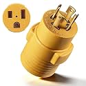 NEMA L14-30P to 6-50R Generator to Welder Adapter, 30A 4 Prong Twist Lock Male to 50A 3 Prong Female Power Cord Adapter, Heavy Duty 125V/3750W 250V/7500W Converter for Welding Machine, Plasma Cutter