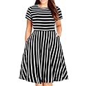 Nemidor Women Plus Size Casual Dress Midi
