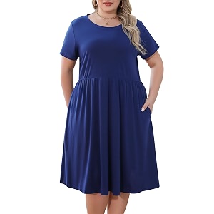 Nemidor Women Plus Size Casual Dress Midi