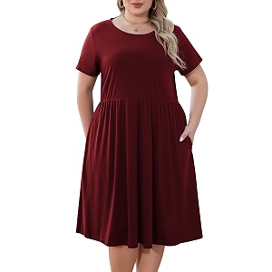 Nemidor Women Plus Size Casual Dress Midi