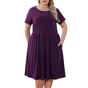 Nemidor Women Plus Size Casual Dress Midi