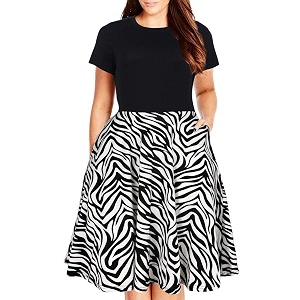 Nemidor Women Plus Size Casual Dress Midi