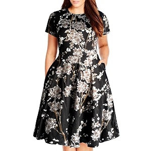 Nemidor Women Plus Size Casual Dress Midi