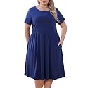 Nemidor Women Plus Size Casual Dress Midi