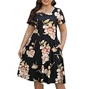 Nemidor Women Plus Size Casual Dress Midi