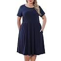 Nemidor Women Plus Size Casual Dress Midi